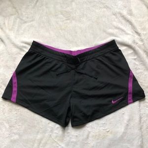 Nike dry-fit size large black and purple shorts